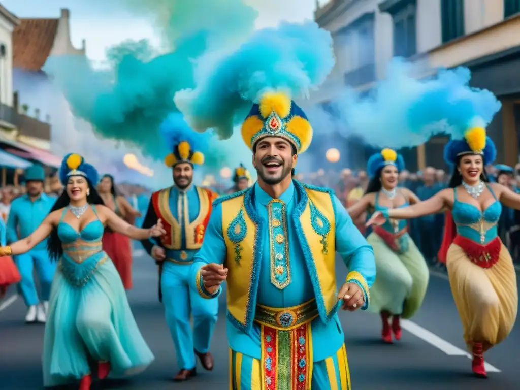 Desfile colorido y alegre en el Carnaval Uruguayo Deslumbrante desfile del Carnaval Uruguayo: guía viajero curioso