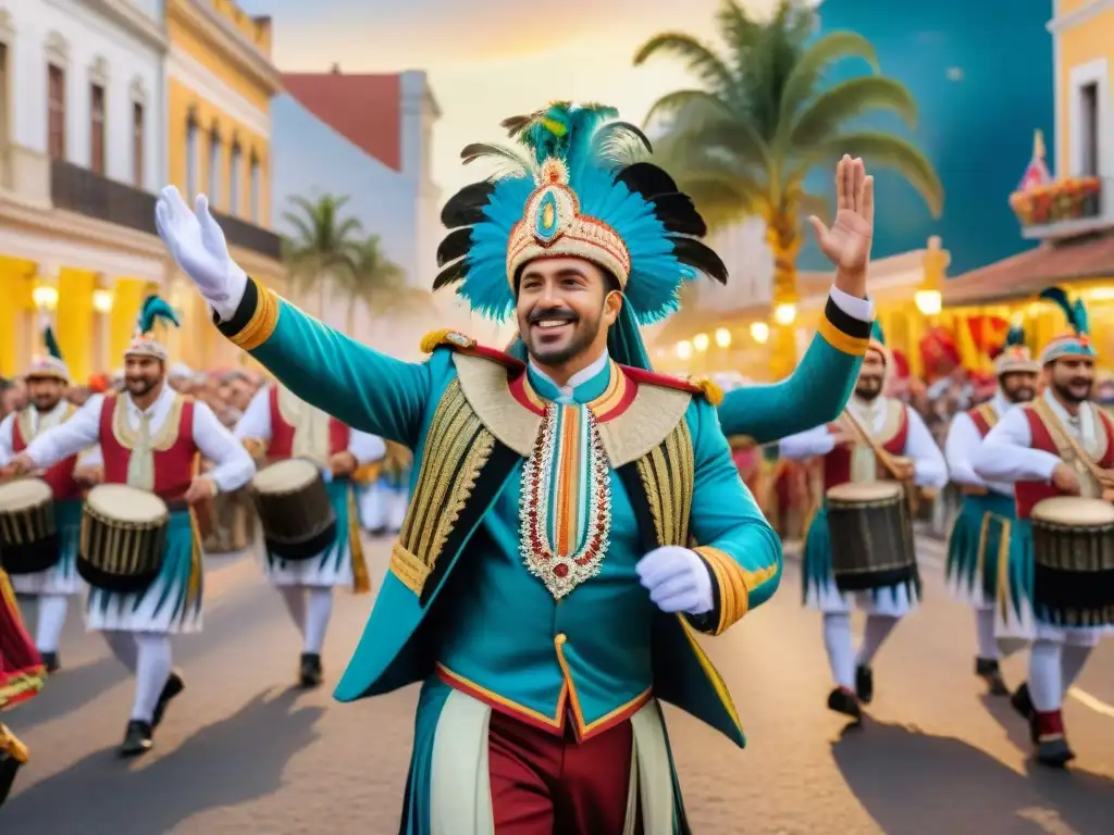 Carnaval Uruguayo: Desfile de Comparsas bajo las Estrellas Deslumbrante desfile de comparsas del Carnaval Uruguayo bajo las estrellas, historia comparsas Carnaval Uruguayo