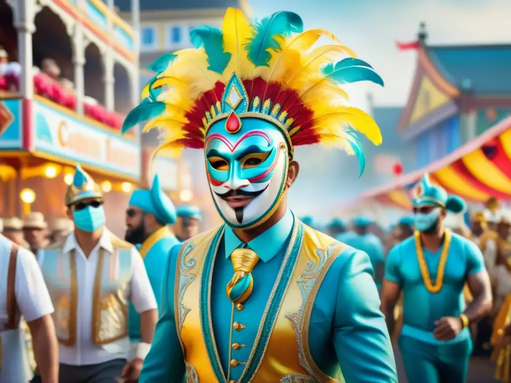 Desfile de Carnaval: Explosión de Color y Creatividad Deslumbrante revolución creativa en el Carnaval con carrozas detalladas y trajes llamativos