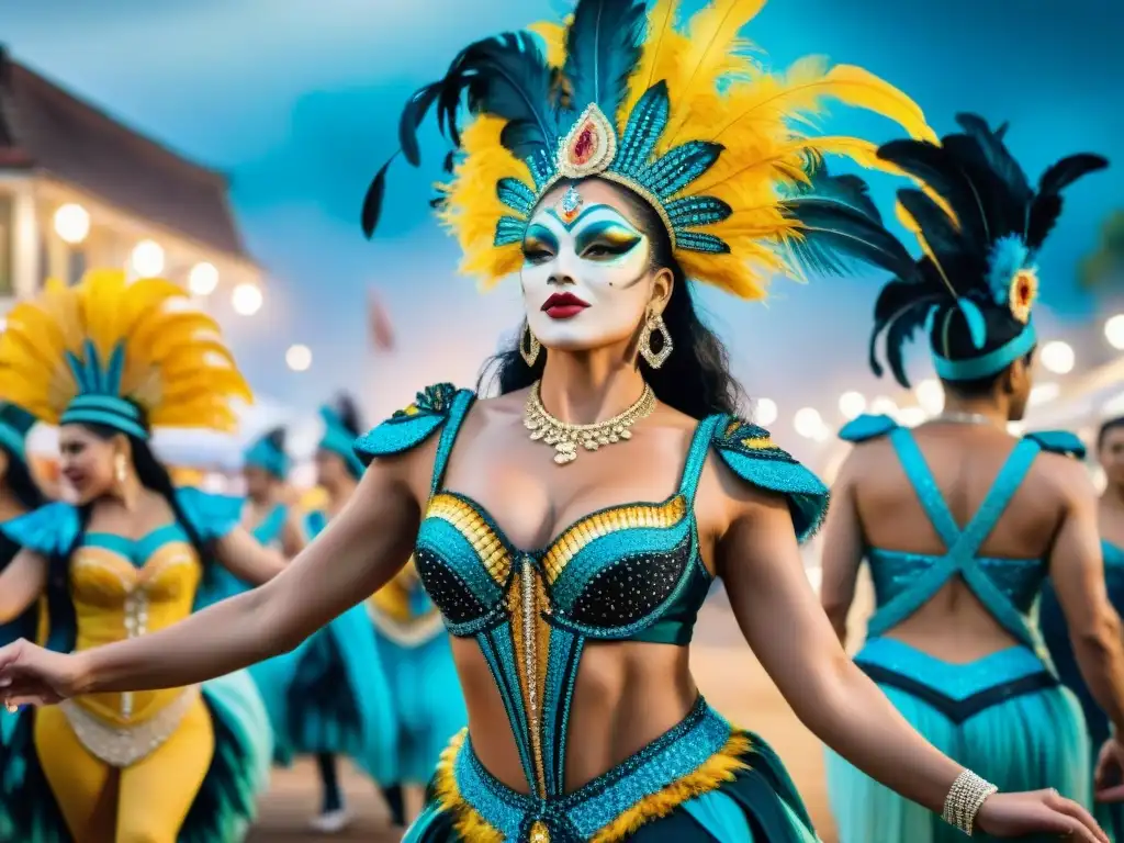 Coloridas y detalladas vestimentas de Carnaval en Uruguay Deslumbrantes trajes de Carnaval en Uruguay: historia, seducción y color en movimiento