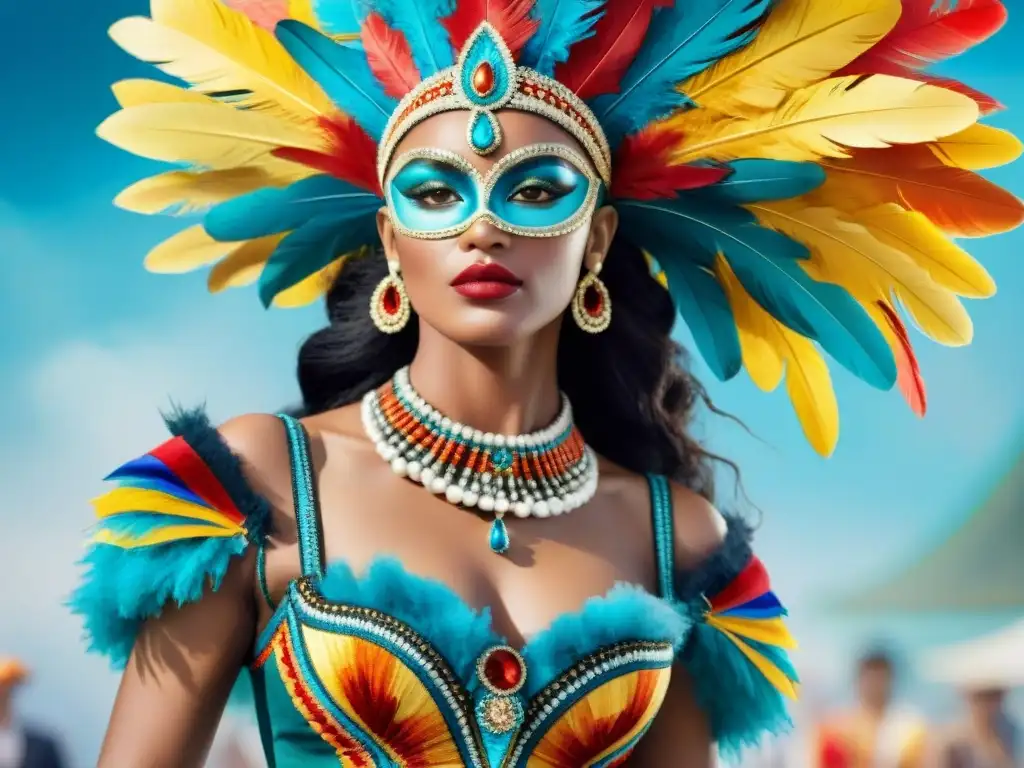 Disfraces de Carnaval sostenibles: tradición uruguaya en moda eco chic Deslumbrantes trajes de Carnaval Uruguayo confeccionados con materiales sostenibles como telas recicladas y tintes ecológicos