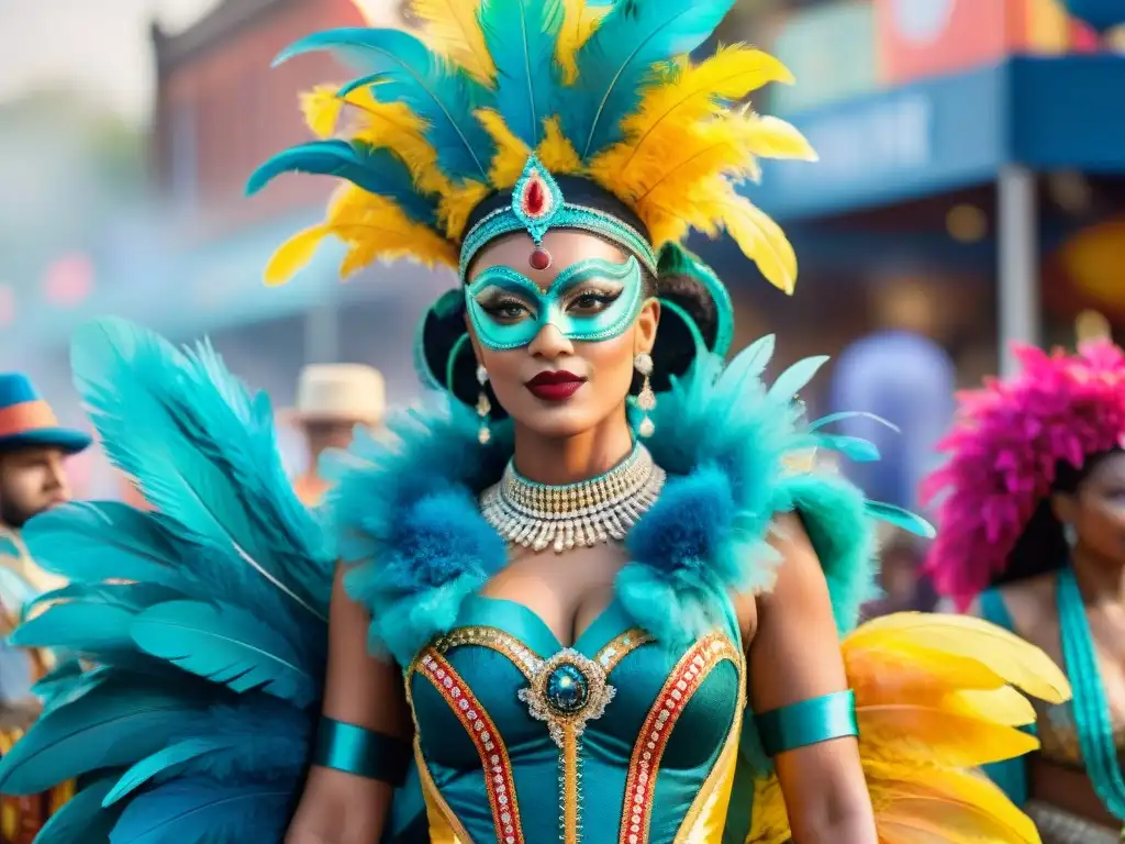 Carnaval ecoamigable: derroche de creatividad y color Deslumbrantes trajes ecoamigables en Carnaval, diseño de vestuario ecológico