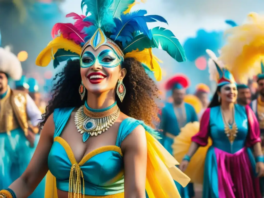 Deslumbrante carnaval sostenible en Uruguay Deslumbrantes trajes sostenibles en Carnaval Uruguayo, fusionando tradición y festividad