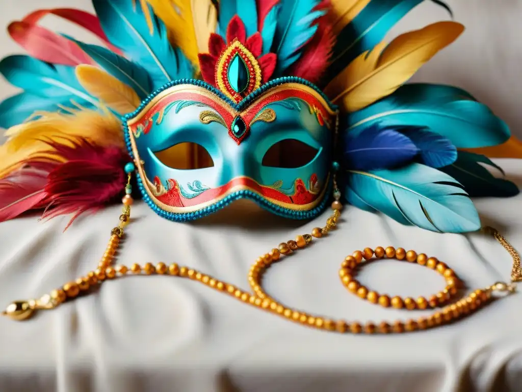 Arte vibrante: Accesorios de carnaval uruguayo Una detallada pintura acuarela de accesorios tradicionales del Carnaval Uruguayo