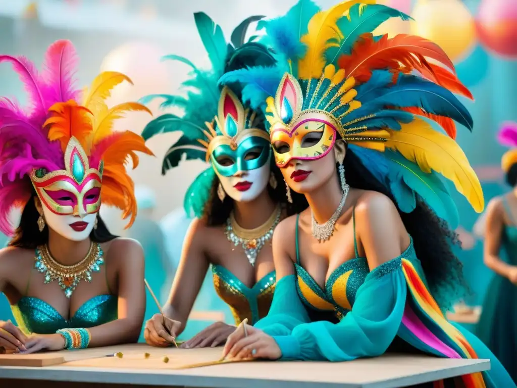 Diseñadores uruguayos crean trajes de carnaval con pasión Diseñadores de Carnaval Uruguayo crean asombrosos trajes en taller colorido, entre telas y lentejuelas