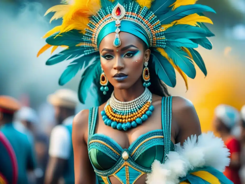 Deslumbrante fusión de trajes de carnaval internacionales Diseñadores fusionan influencias internacionales carnaval en trajes vibrantes y eclécticos