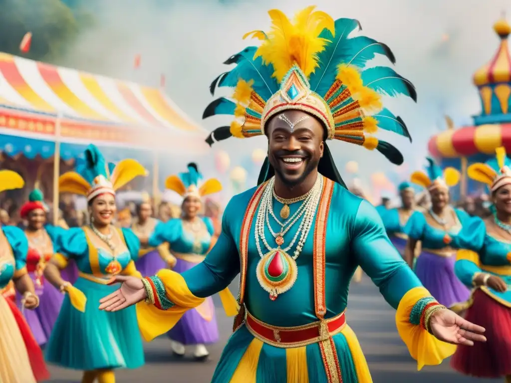 Desfile multicultural: celebración de la diversidad en el carnaval Diseñadores fusionan influencias internacionales carnaval: Colorido desfile multicultural en el carnaval, fusionando culturas en armonía