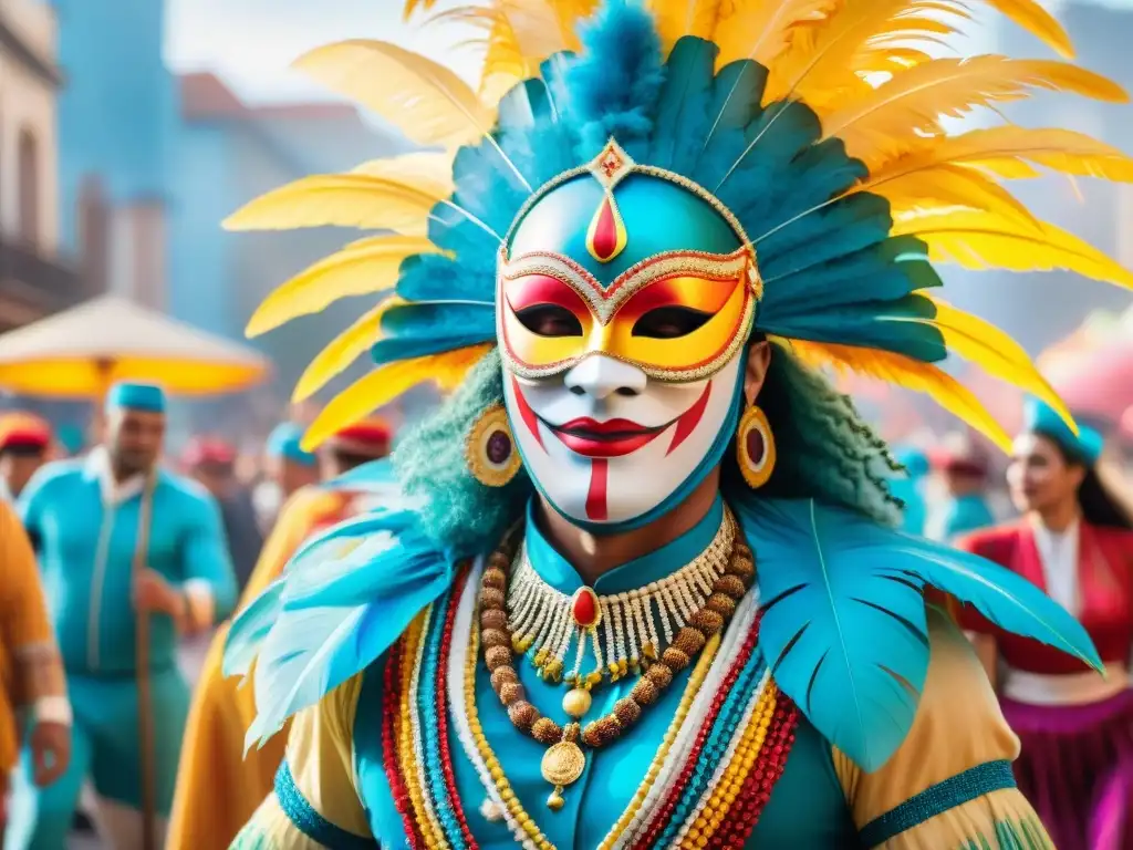 Deslumbrante desfile de carnaval en Uruguay Diseñadores fusionan influencias internacionales carnaval: Desfile vibrante de carnaval en Uruguay fusionando tradiciones culturales