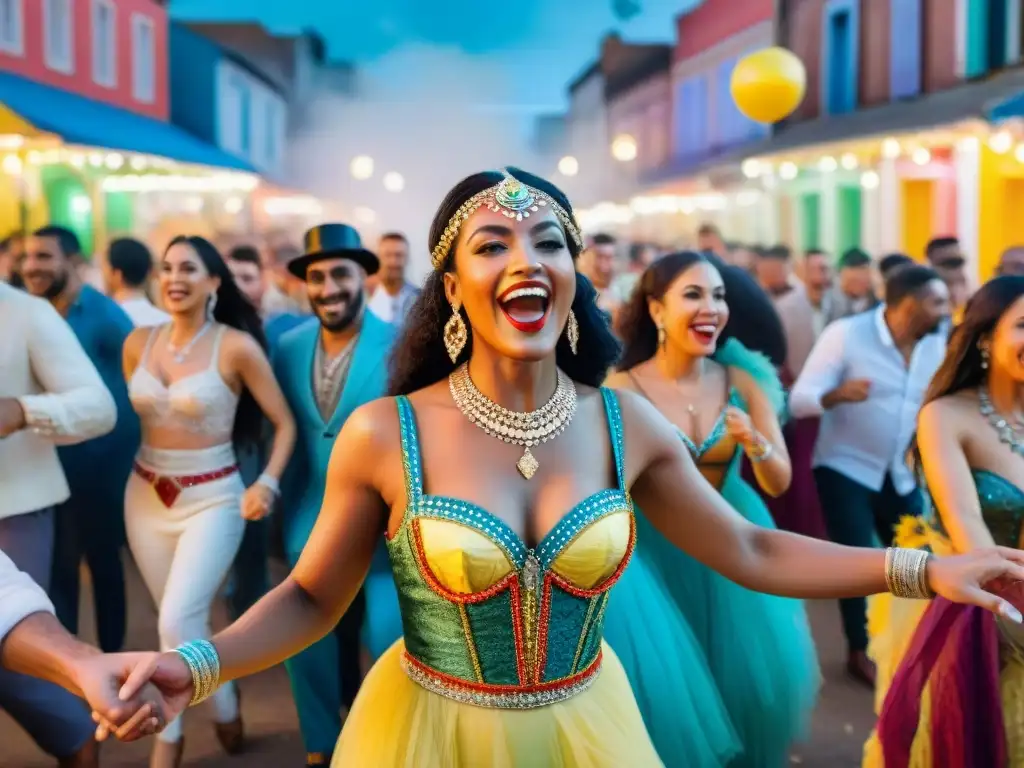Carnaval en Uruguay: Diversidad y Alegría en Acuarela Diversidad y alegría en el Carnaval de Uruguay: intercambios culturales en el Carnaval