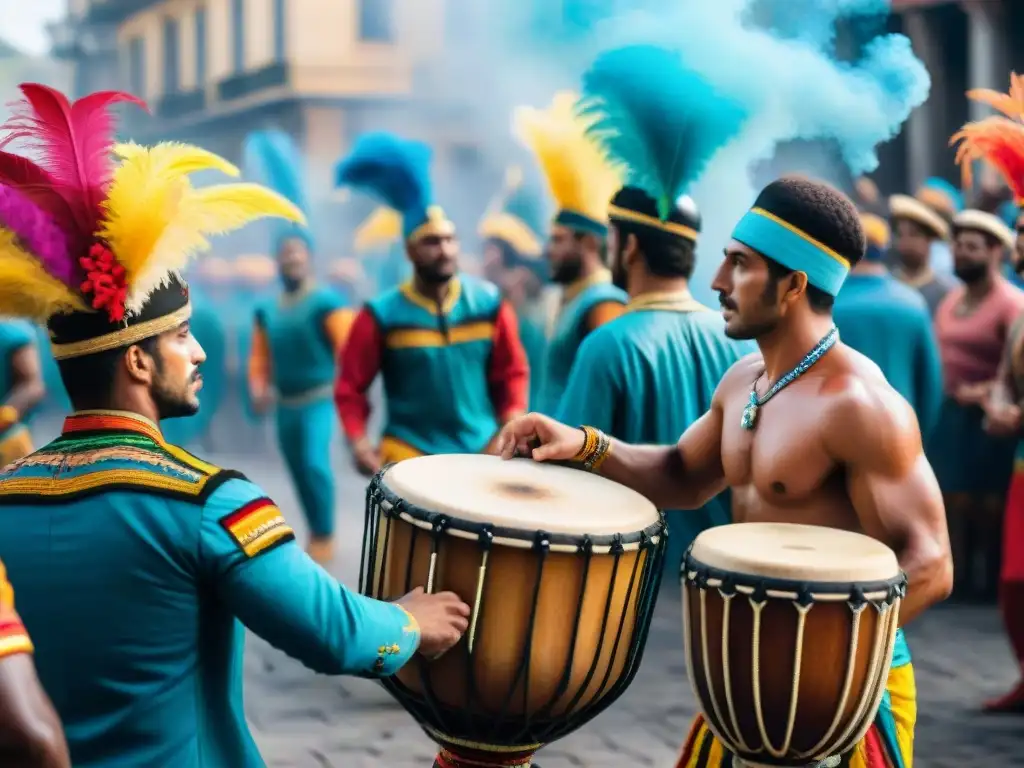 Vibrante círculo de tambores de Candombe en Uruguay Emotivo círculo de tambores de Candombe en Uruguay, significado palabras candombe Uruguay