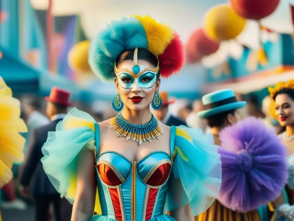 Escena de carnaval con trajes reciclados Una escena de carnaval con trajes reciclados en 'Maneras creativas de reutilizar trajes'