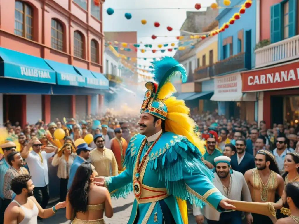 Escena vibrante del Carnaval Uruguayo con impacto económico