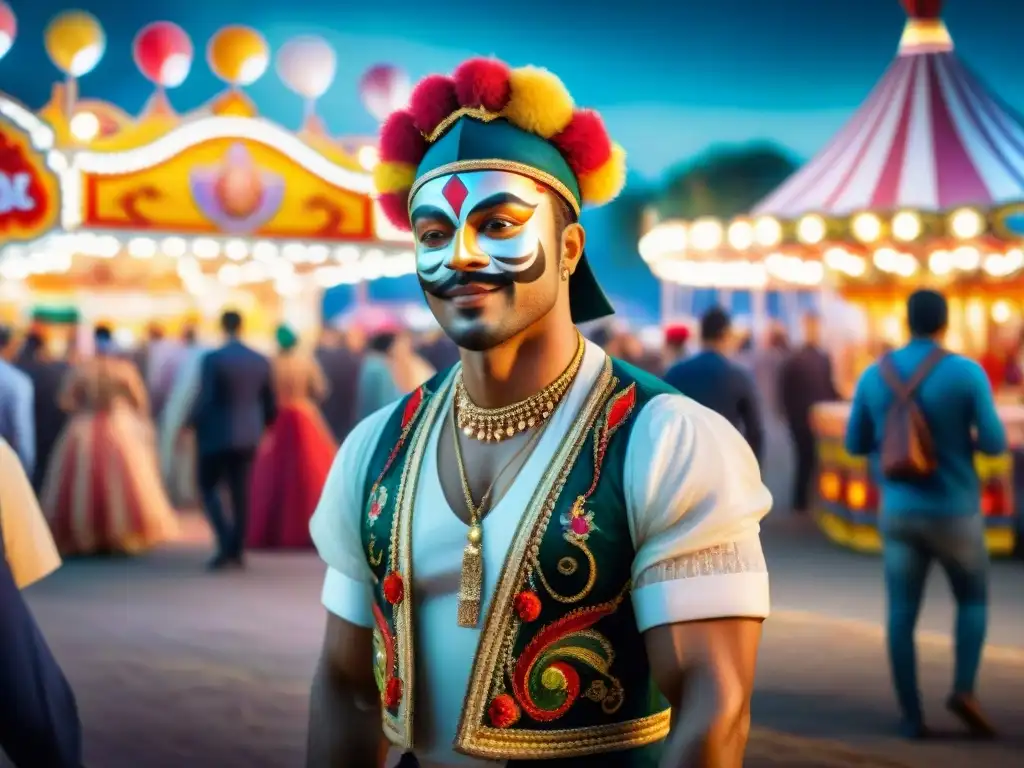 Escena vibrante de carnaval con murgas coloridas y alegres Escenario vibrante de murgas en Carnaval