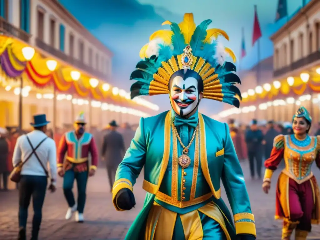 Esculturas vibrantes del Carnaval Uruguayo en galería de arte Esculturas vibrantes del Carnaval Uruguayo en movimiento tridimensional