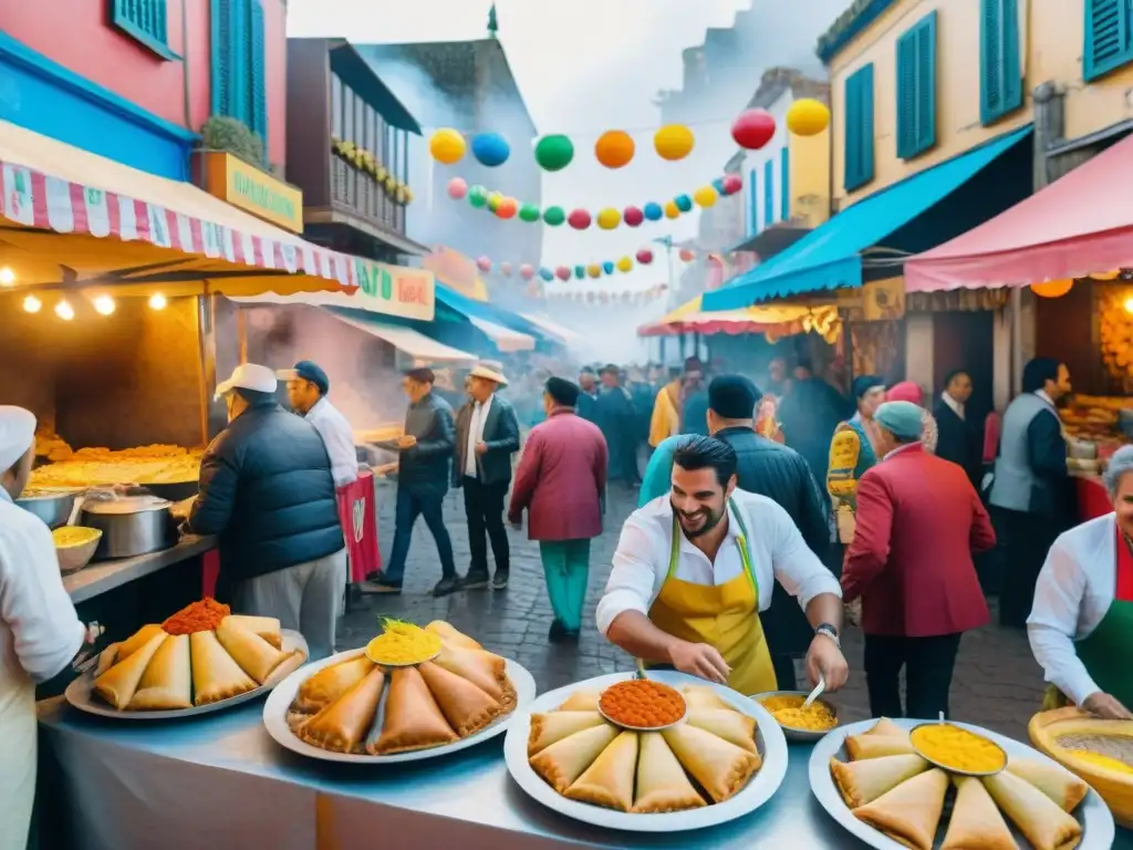 Festín de colores y sabores en la gastronomía del Carnaval Uruguayo: chivitos, empanadas y asado entre la alegría de la celebración