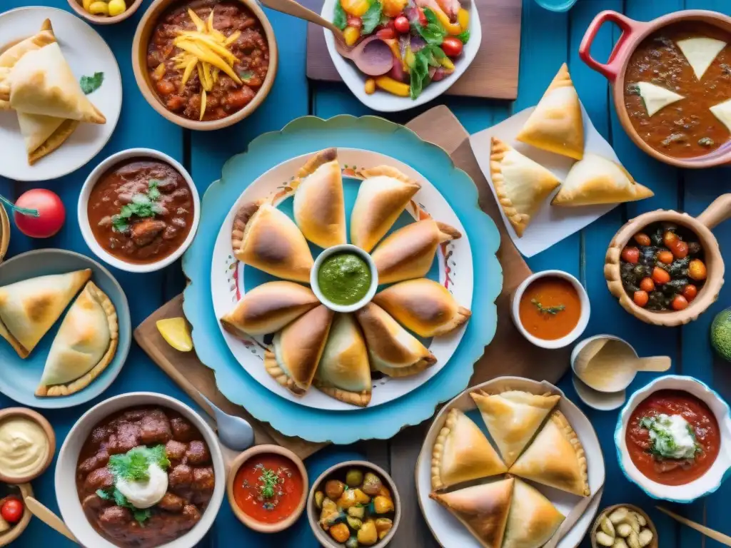 Fiesta de Carnaval en Uruguay: Banquete y Alegría Una festiva escena de Carnaval en Uruguay con deliciosa tradición culinaria en una mesa larga en una noche estrellada