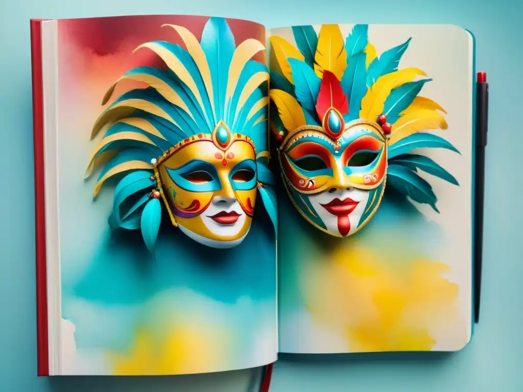 Diseñadores de carnaval uruguayo inspirados en creatividad y colaboración Un grupo de Diseñadores de Carnaval Uruguayo colaborando en un vibrante boceto, reflejando emoción y creatividad