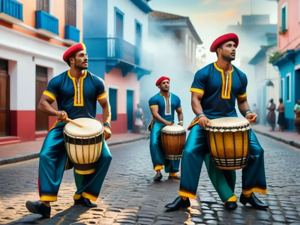 Ritmo de candombe bajo la luna llena en Uruguay Grupo de tambores candombe bajo la luna en Uruguay, significado palabras candombe Uruguay