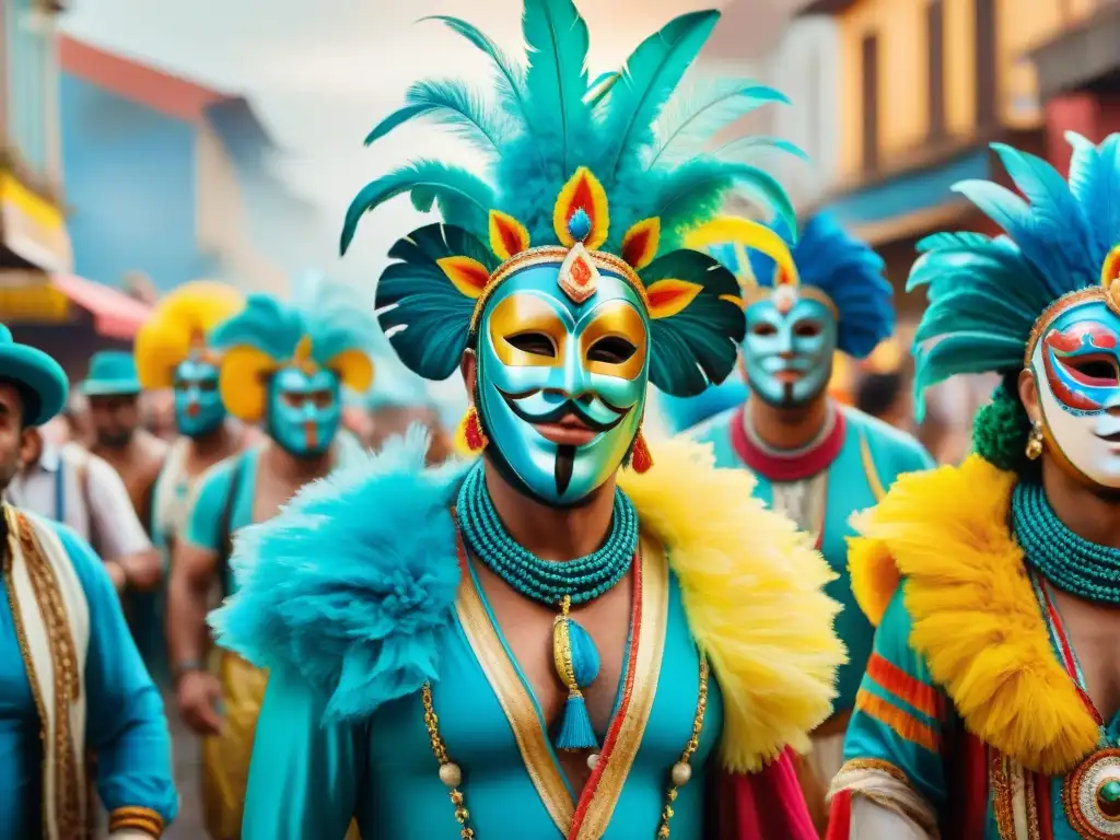 Impacto emocional de artistas uruguayos en el Carnaval, capturando la pasión y la creatividad en una celebración colorida y vibrante
