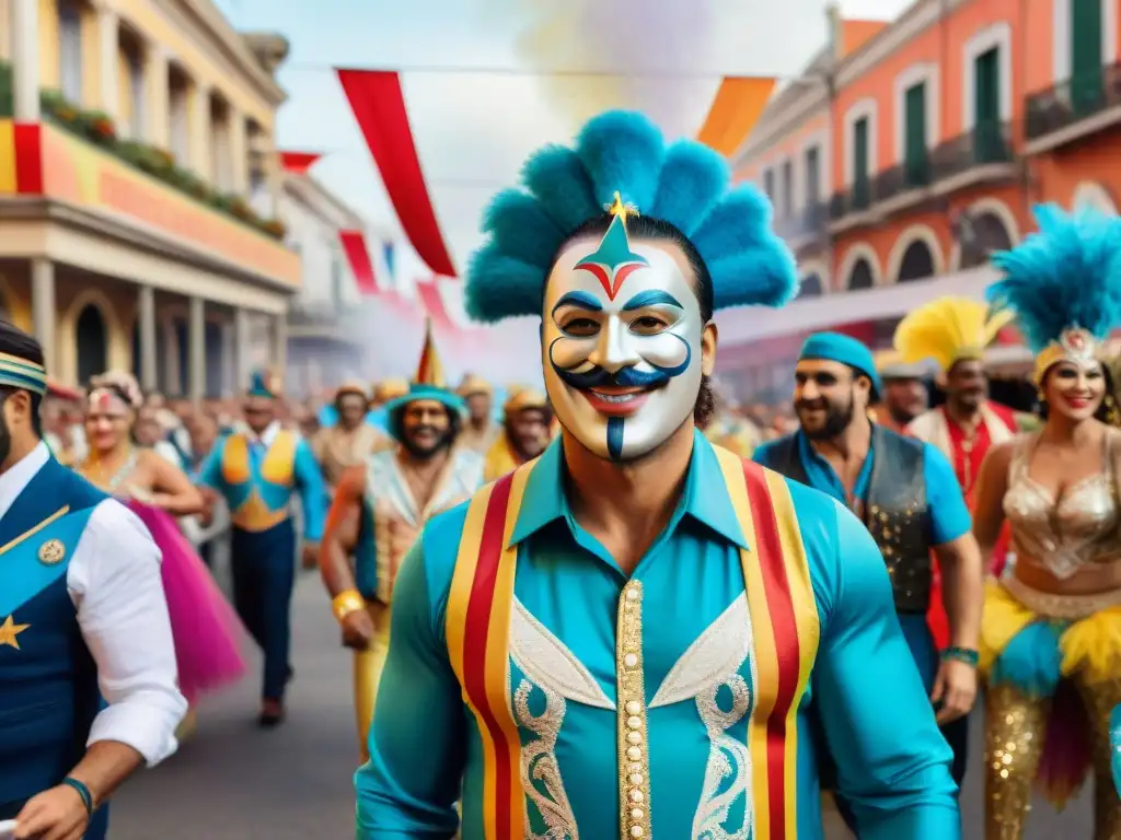 Carnaval de Uruguay: diversidad y alegría en el desfile Celebración inclusiva en Carnaval Uruguayo con diversidad de artistas y espectadores