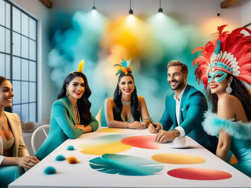 Diseñadores de carnaval uruguayos crean juntos Intensidad y creatividad en el proceso creativo de diseñadores de Carnaval Uruguayo