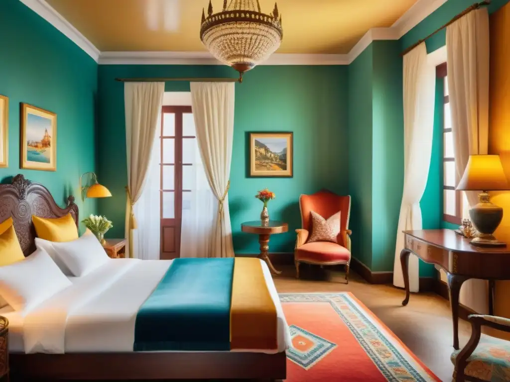 Suite de lujo uruguaya en Carnaval: acogedor y elegante Una lujosa suite en estilo tradicional uruguayo, con decoración elegante y vista al vibrante Carnaval