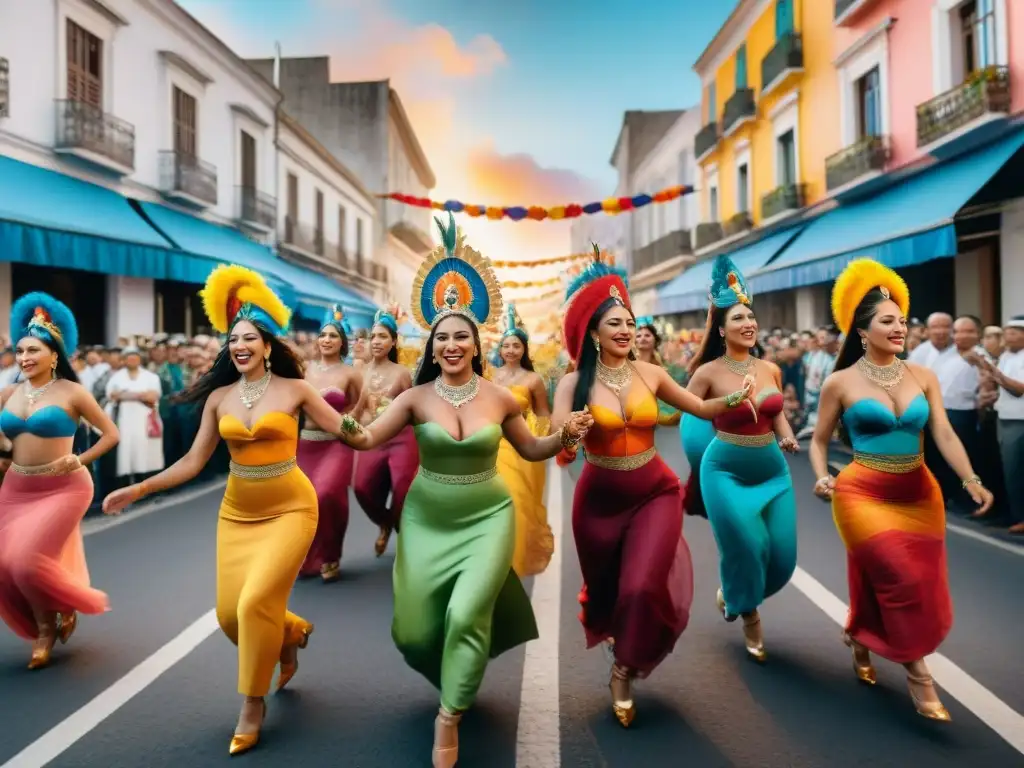 Desfile de Murgas: Armonía y Color en Uruguay Mágico desfile de murgas en Uruguay, colaboraciones memorables entre murgas