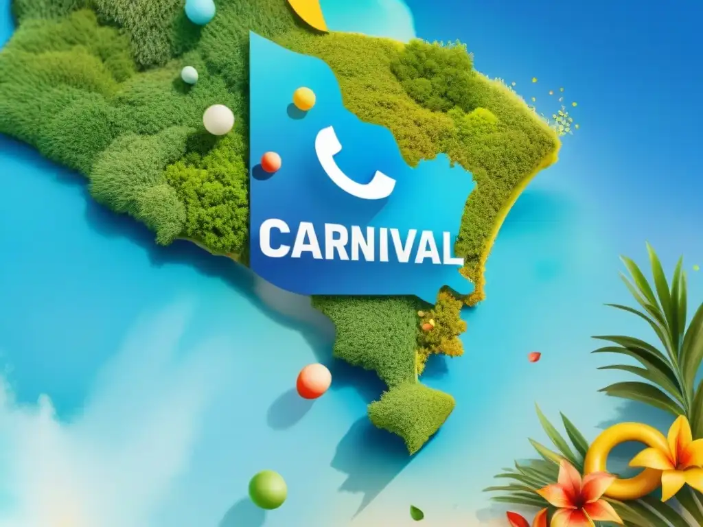 Mapa dinámico de Uruguay: Carnaval en redes sociales Mapa dinámico de Uruguay con redes sociales y elementos de carnaval