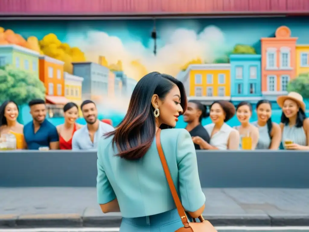 Escena urbana vibrante: diversidad e Instagram Narrativas visuales para Instagram: Una animada calle de la ciudad llena de diversidad y energía creativa