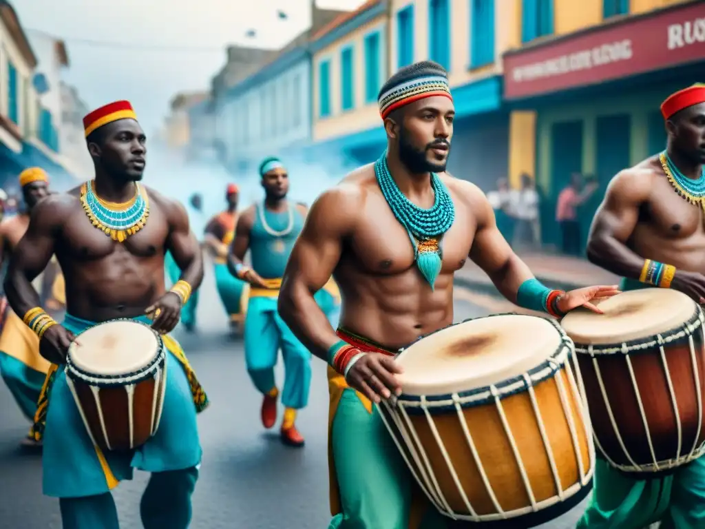 Batucada africana en Carnaval de Uruguay Origen de tambores africanos en el Carnaval de Uruguay