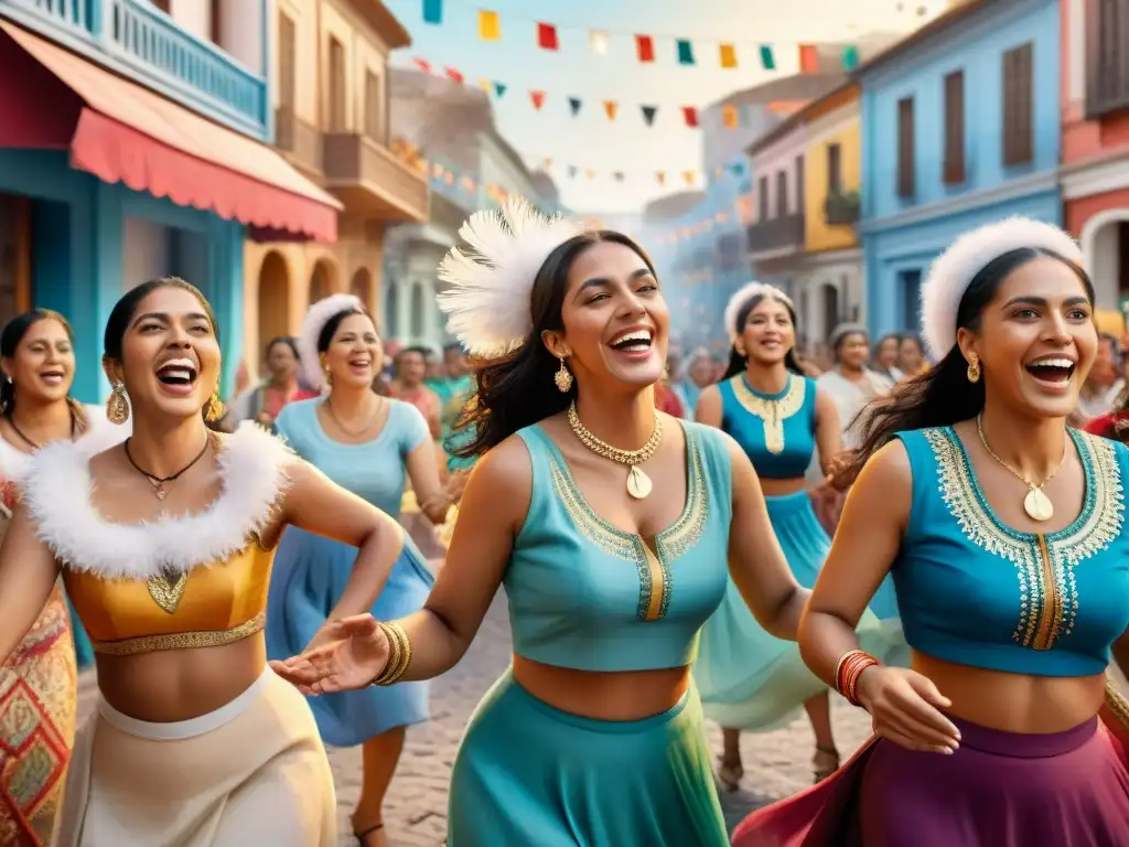 Mujeres en murga: diversidad y empoderamiento femenino en Uruguay Participación de mujeres en murgas: Mujeres diversas ensayan juntas en ambiente festivo de murga uruguaya