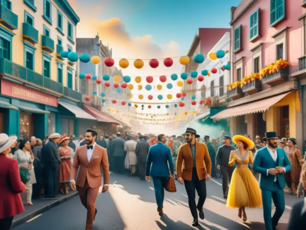 Carnaval en Montevideo: Calles vibrantes y coloridas Preparativos del Carnaval Uruguayo en fotos: Calle bulliciosa de Montevideo, llena de coloridos trajes y músicos ensayando