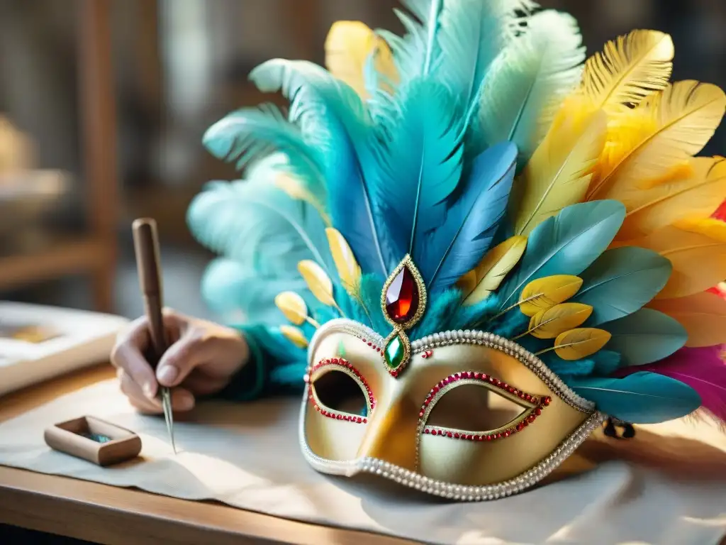 Restauración experta de trajes de carnaval en Uruguay Restauración de trajes emblemáticos del Carnaval Uruguayo en detallada acuarela