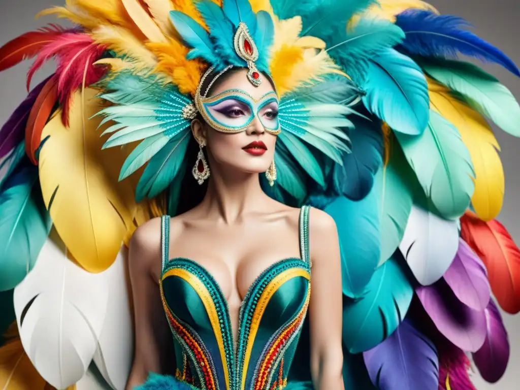 Artesanos creando trajes de carnaval: una explosión de color y creatividad Un taller bullicioso con diseñadores y artesanos del Carnaval de Uruguay creando trajes coloridos y detallados