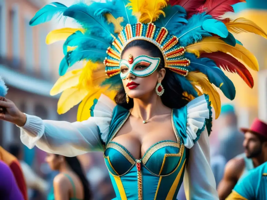 Artistas de Carnaval en Uruguay creando con pasión El texto ALT es: 'Artistas carnavaleros de Uruguay superando límites con sus coloridos diseños y creatividad'