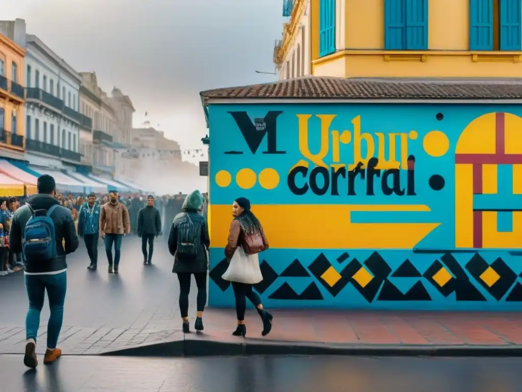 Arte urbano vibrante en Montevideo durante el Carnaval Vibrante arte callejero en Montevideo durante el Carnaval Uruguayo con artistas graffiti destacados