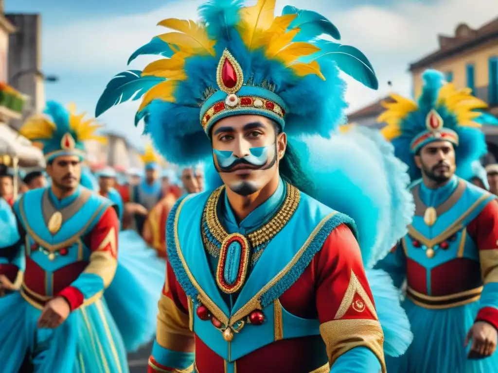Colorida procesión de carnaval en Uruguay Vibrante carnaval en Uruguay: fusion artística en cortometrajes uruguayos