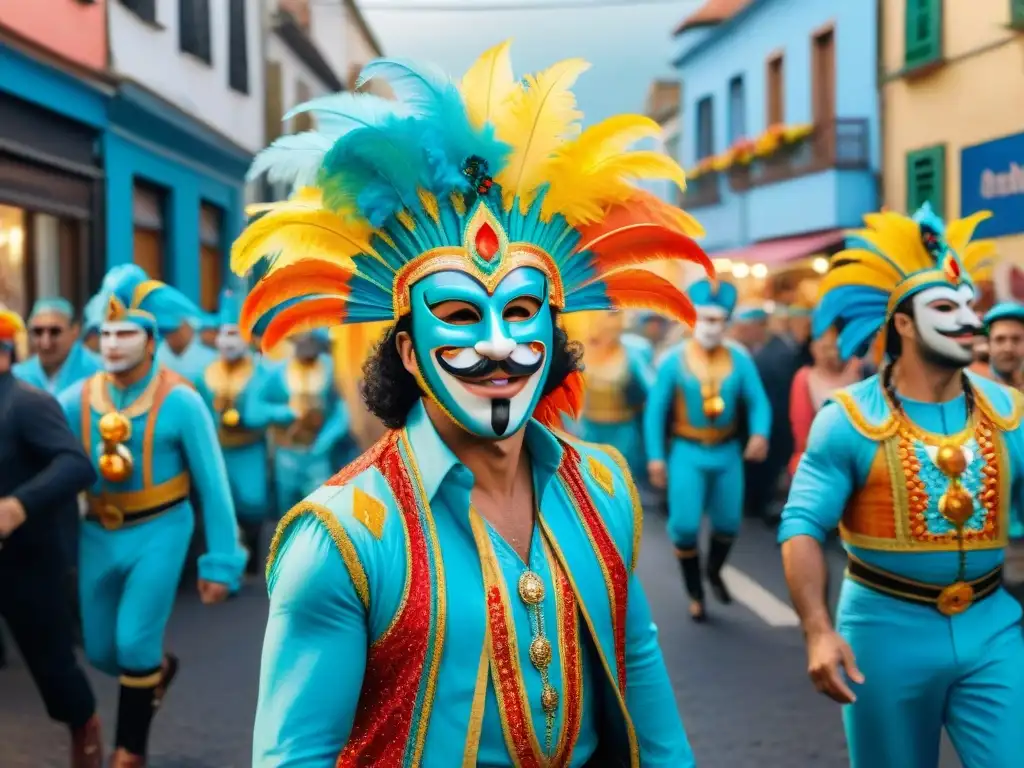 Carnaval en Uruguay: Una fiesta de colores y alegría Vibrante Carnaval en Uruguay: calles llenas de coloridos desfiles y espectadores entusiastas