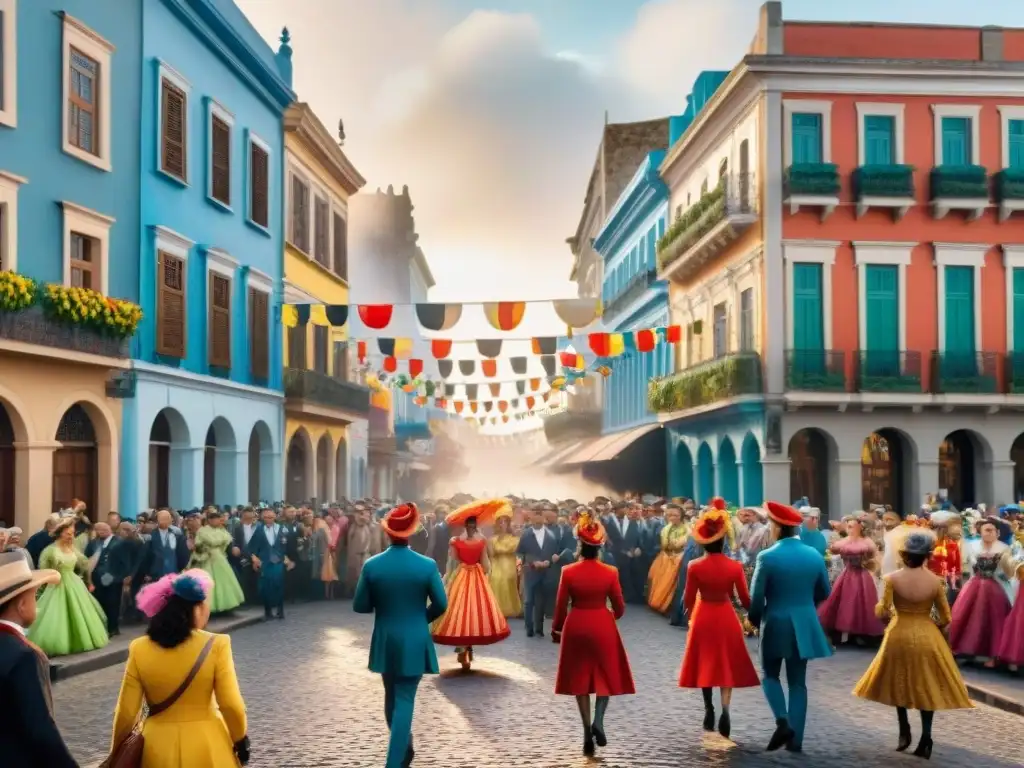 Carnaval en Uruguay: Desfile de colores y alegría Vibrante Carnaval en Uruguay: carrozas coloridas, danzas y arquitectura colonial y moderna