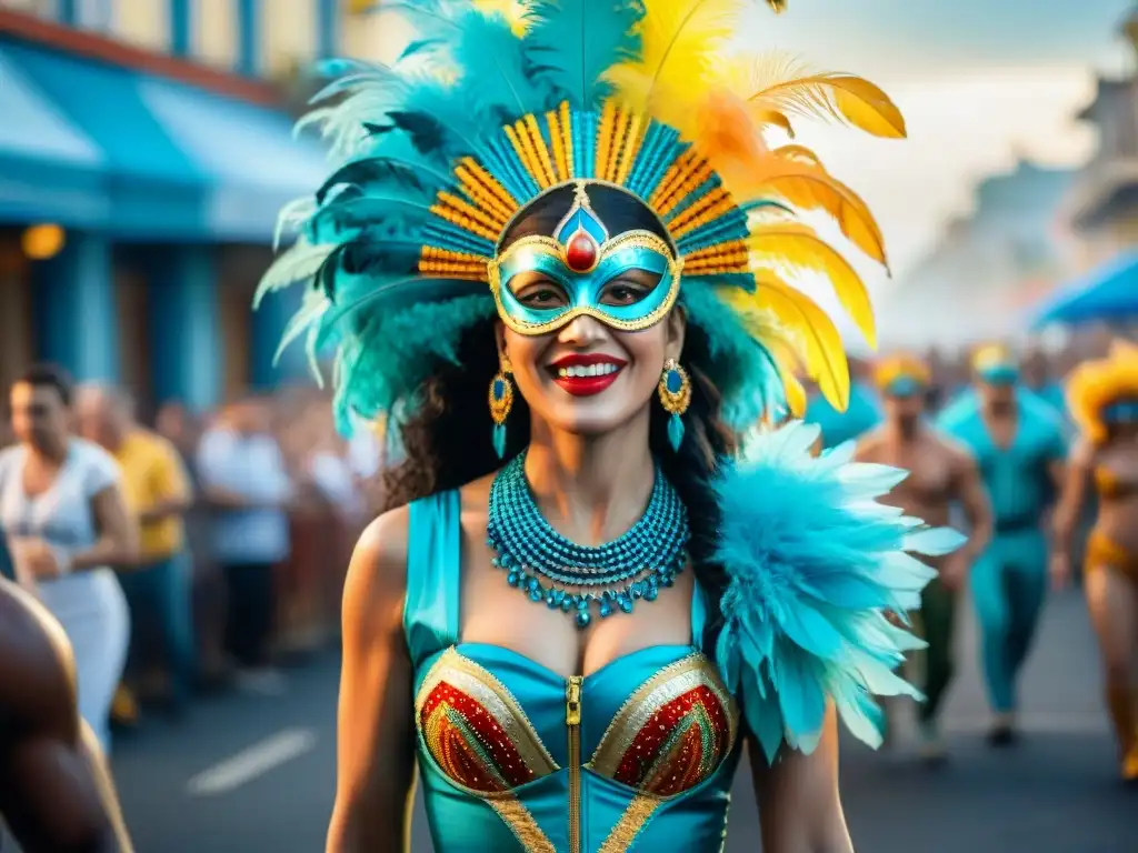 Deslumbrante Carnaval en Uruguay: colores, baile y alegría Vibrante Carnaval en Uruguay: coloridos trajes, máscaras y bailes en las calles