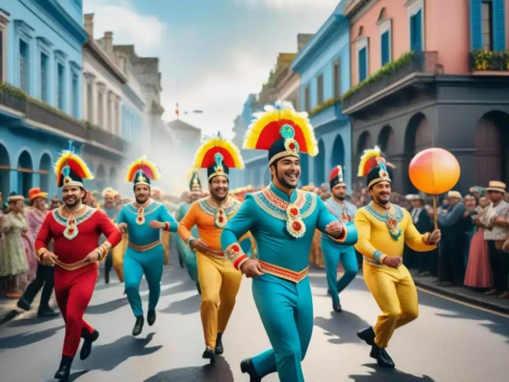 Carnaval en Uruguay: Celebración vibrante con desfiles y danzas Celebración vibrante de Carnaval en Uruguay con desfiles coloridos y danzas tradicionales