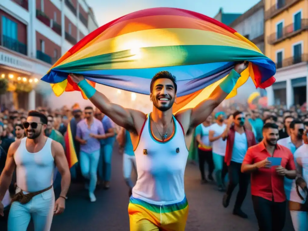 Carnaval de Uruguay: diversidad y alegría en desfile colorido Un vibrante Carnaval en Uruguay con influencia agrupaciones LGBT+ y diversidad, alegría y color en las calles