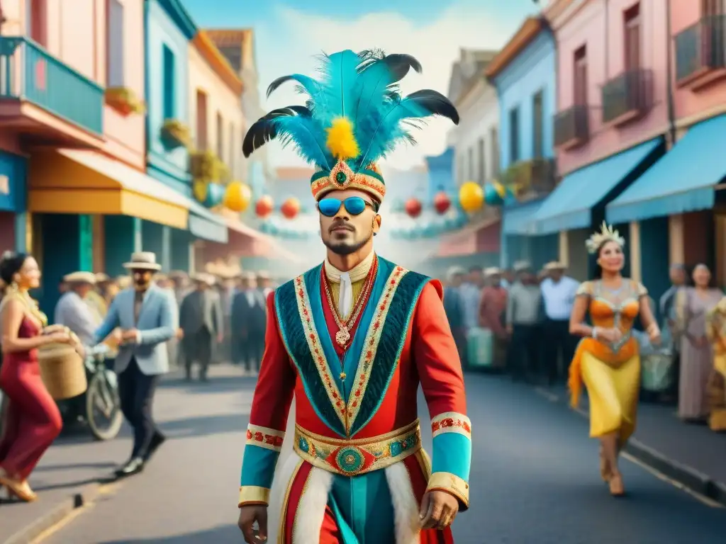 Colorido Carnaval en Uruguay: Tradición y Sostenibilidad Vibrante Carnaval en Uruguay con tradiciones sostenibles y coloridos trajes