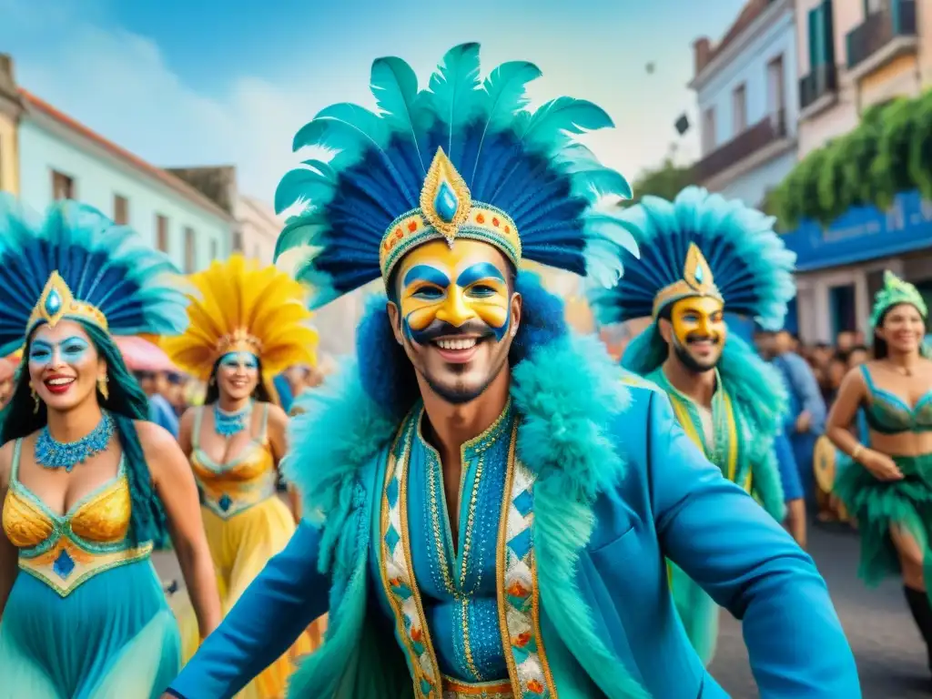 Desfile de Carnaval en Uruguay: colores y alegría en armonía Un vibrante Carnaval Uruguayo en armonía con un impacto ambiental sostenible
