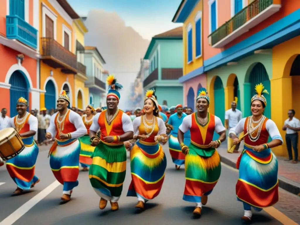 Desfile callejero vibrante: Candombe y comparsas en fiesta Vibrante desfile callejero resalta la importancia de comparsas en la preservación del Candombe