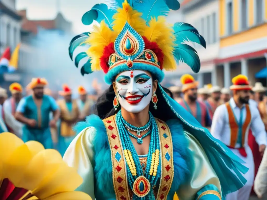 Deslumbrante Carnaval en Uruguay: tradición y alegría Un vibrante desfile de Carnaval en Uruguay, lleno de tradición y alegría, atrayendo el turismo internacional