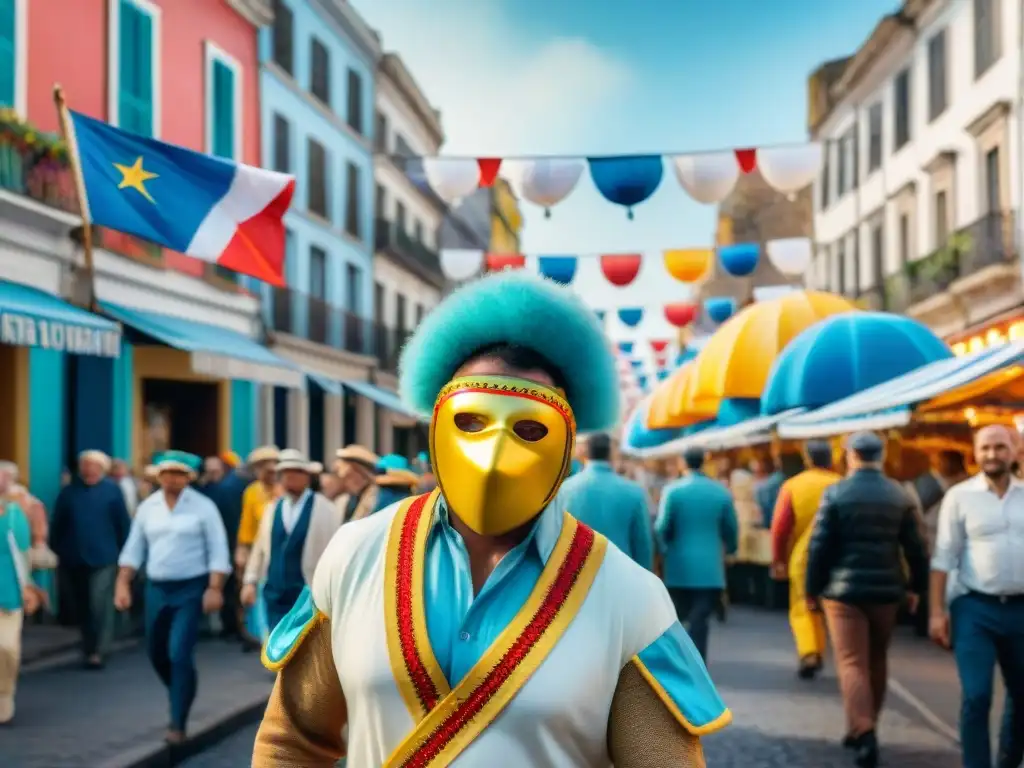 Deslumbrante Carnaval en Uruguay: colores, bailes y emoción Un vibrante desfile de Carnaval en Uruguay, con colores, bailes y alegría