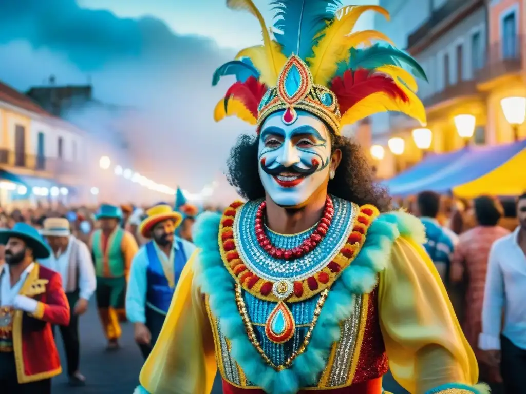 Carnaval en Uruguay: Colorida celebración de unidad y diversidad Un vibrante desfile de Carnaval en Uruguay, uniendo culturas a través del colorido y la celebración
