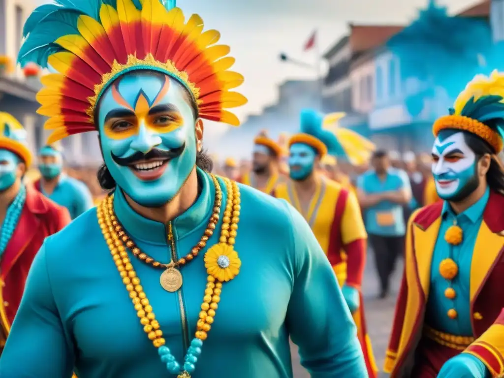 Desfile de Carnaval en Uruguay con energía renovable Un vibrante desfile de Carnaval en Uruguay con energía renovable integrada en la celebración