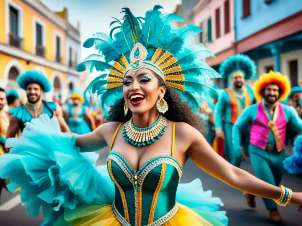 Deslumbrante Carnaval en Uruguay: danza y colorido Un vibrante desfile de Carnaval en Uruguay con Marketing de guerrilla en Carnaval Uruguayo